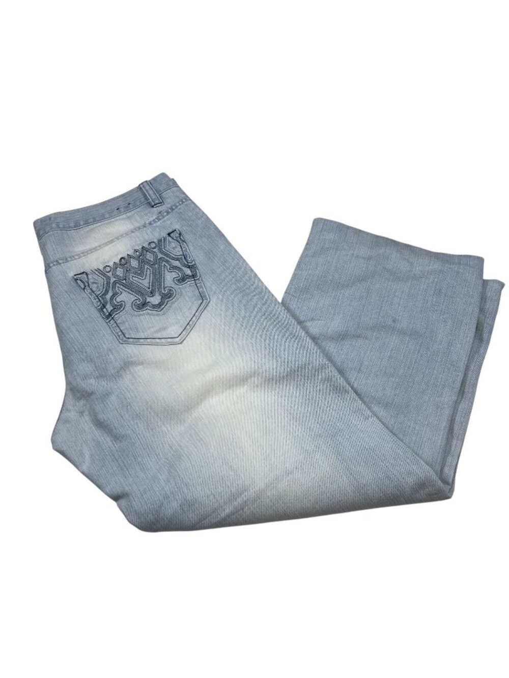 Y2K Avirex Mens Baggy Wide Leg Denim Jeans Size 38x30 Light Wash Streetwear
